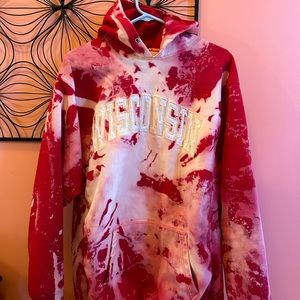Vintage Wisconsin college hoodie bleach tie dye unisex retro distressed